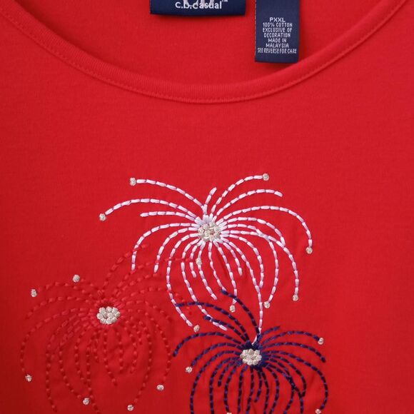 Three Ladies 1X Holiday Tops, Halloween, Christmas and July 4th. - Picture 6 of 7